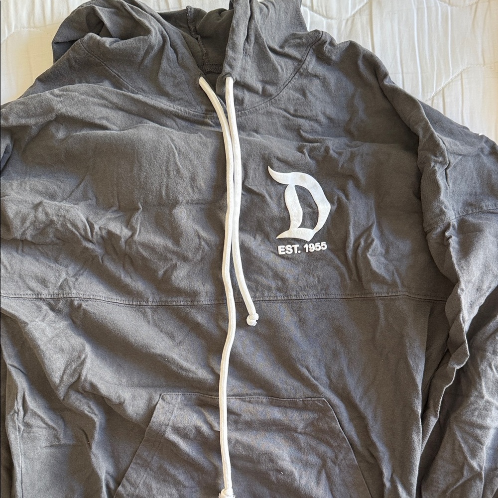 Disney Gray Hooded Long Sleeve Tee